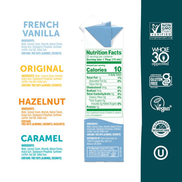 Nutpods Variety Pack Coffee Creamer - Unsweetened Non Dairy Creamer - Original, French Vanilla, Hazelnut And Caramel - Keto Crea