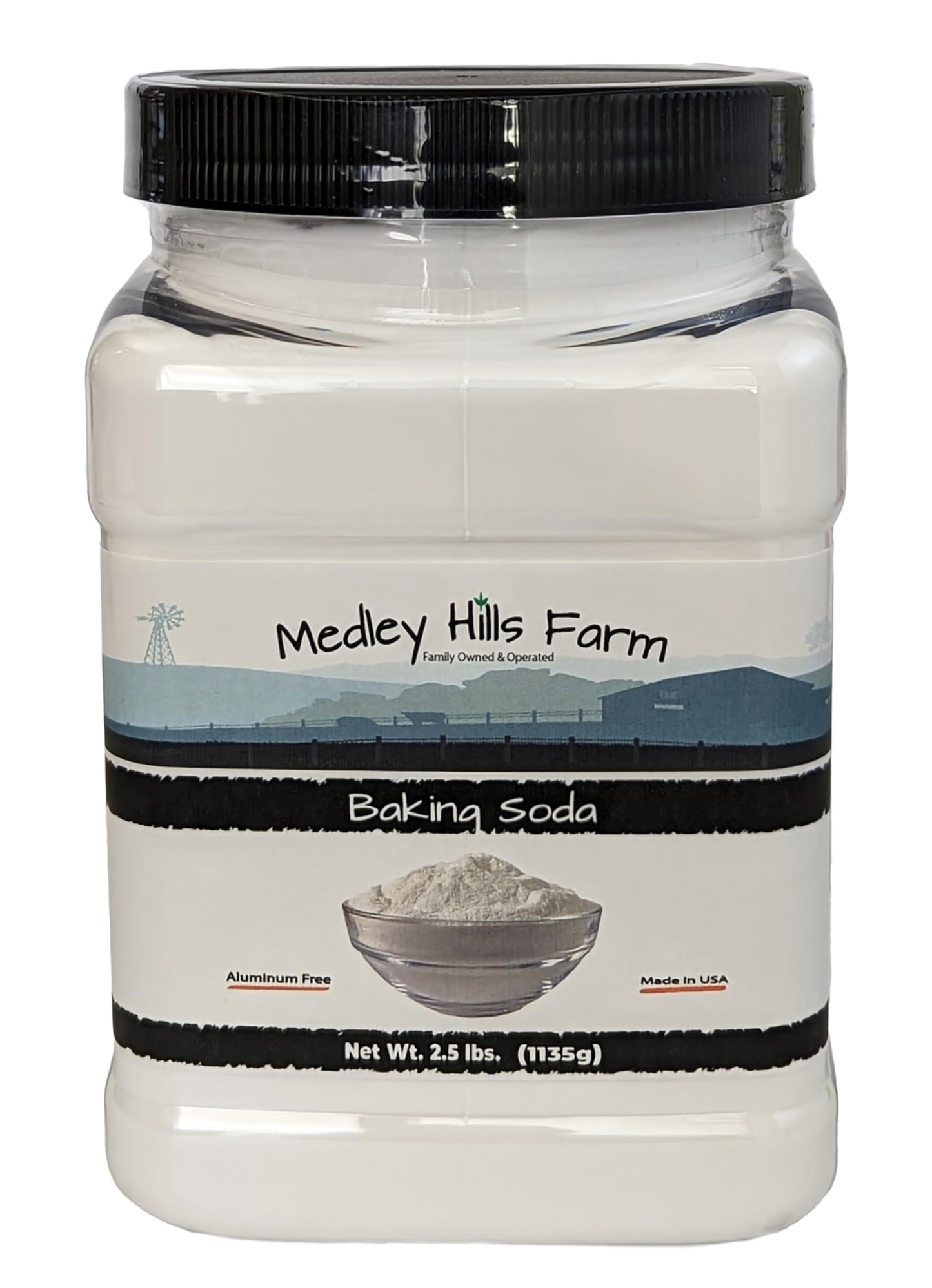 Baking Soda Aluminum Free By Medley Hills Farm 2.5 Lbs. in Reusable Container - Gluten-Free All Purpose Baking Soda for Cooking,