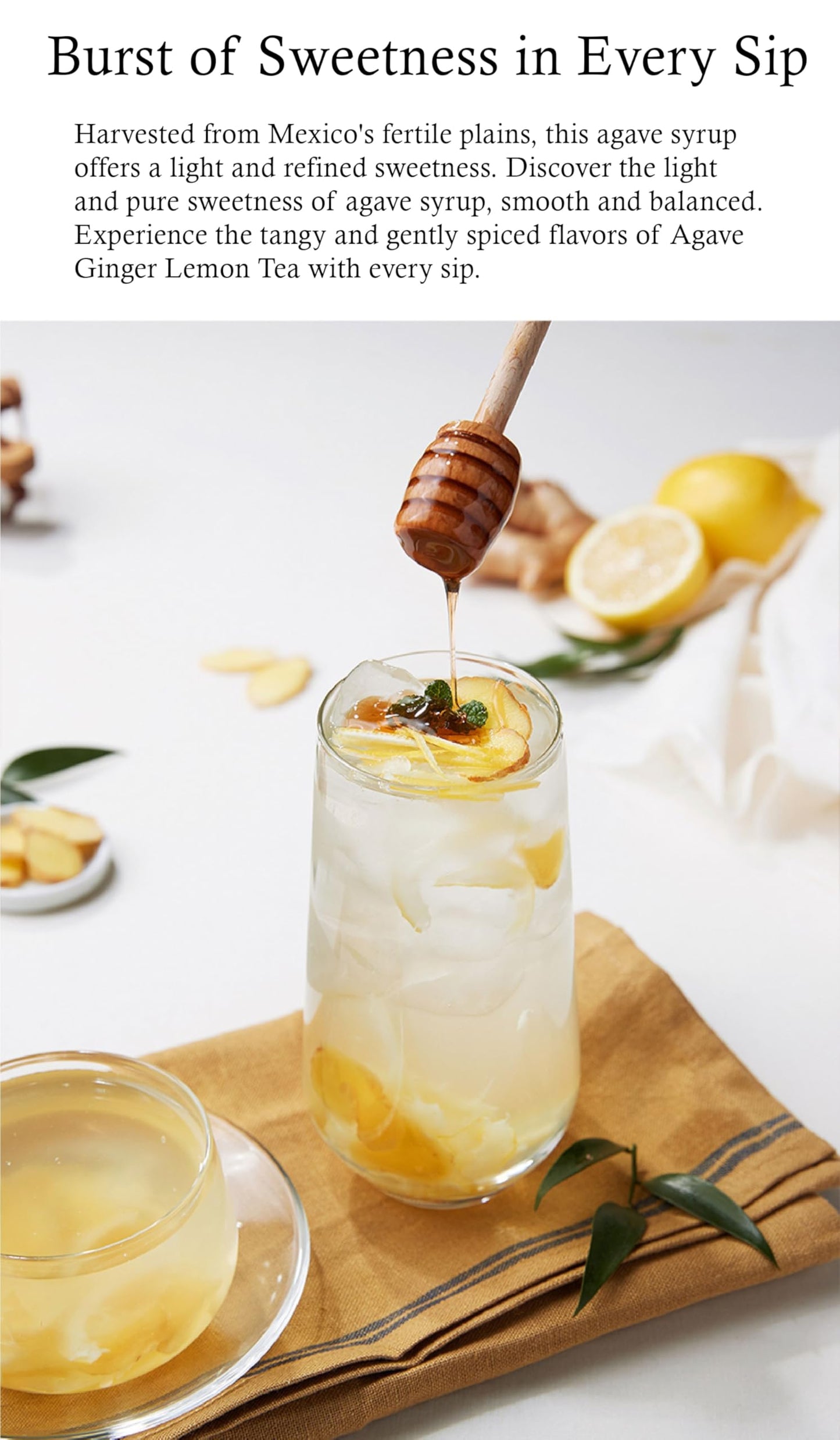 Damtuh Korean Agave Ginger Lemon Tea, Lemon Ginger Tea With Agave, 35.27 Oz 1000G