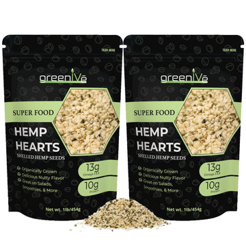 GreenIVe Organically Grown Hemp Hearts Hulled Hemp Plant Based Protein Packed Vegan Omegas (2 Pound)