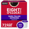 Eight O'Clock Coffee Dark Italian Espresso Roast, Keurig Single Serve K-Cup Pods, Dark Roast, 12 Count (Pack Of 6)