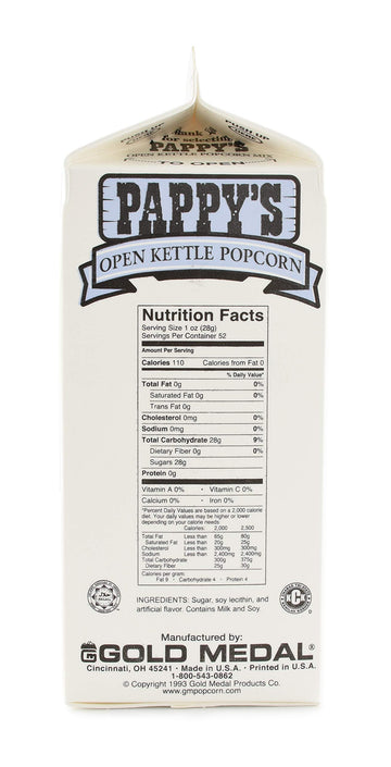 Snappy Gold Medal Pappys Kettle Corn Popcorn Mix, 3.25 Lb