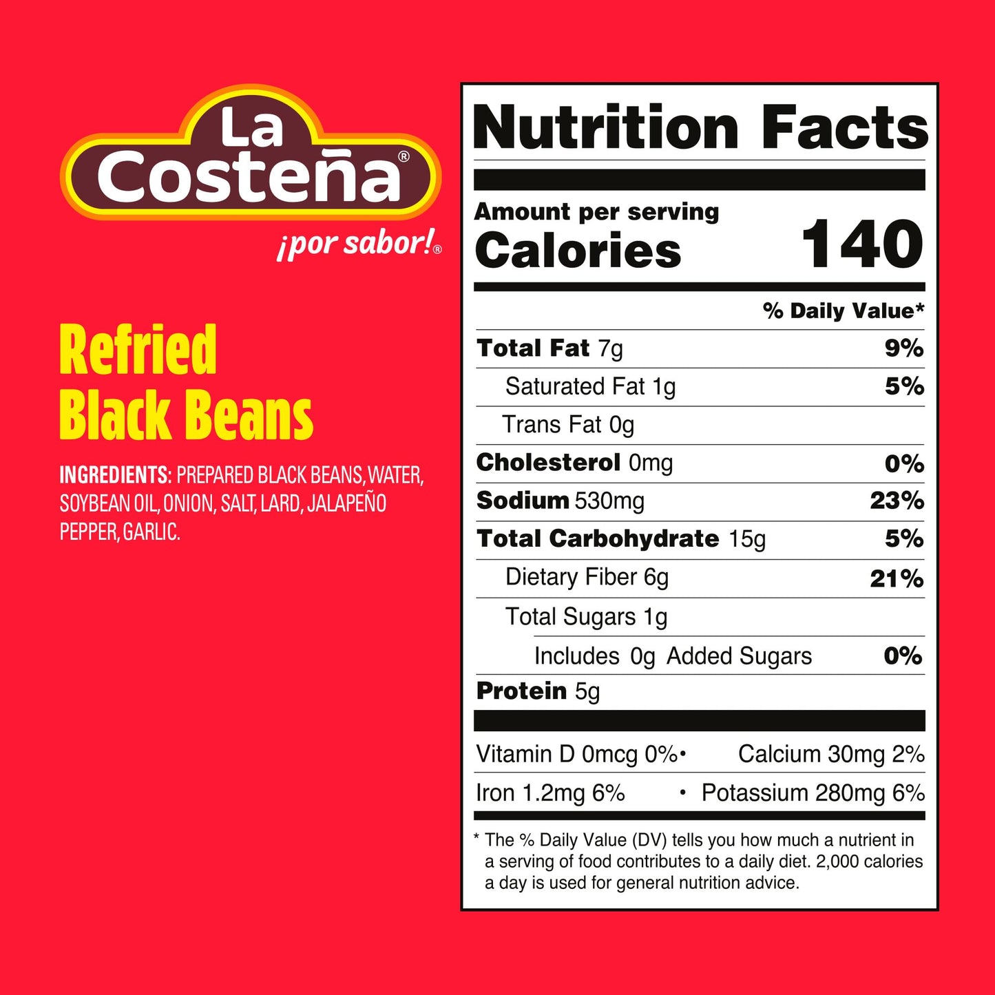 La Costea Refried Black Beans - Ready-to-Eat Canned Refried Beans for Mexican Food, Mexican Rice, Nacho Bean Dip, Bean Burrito,