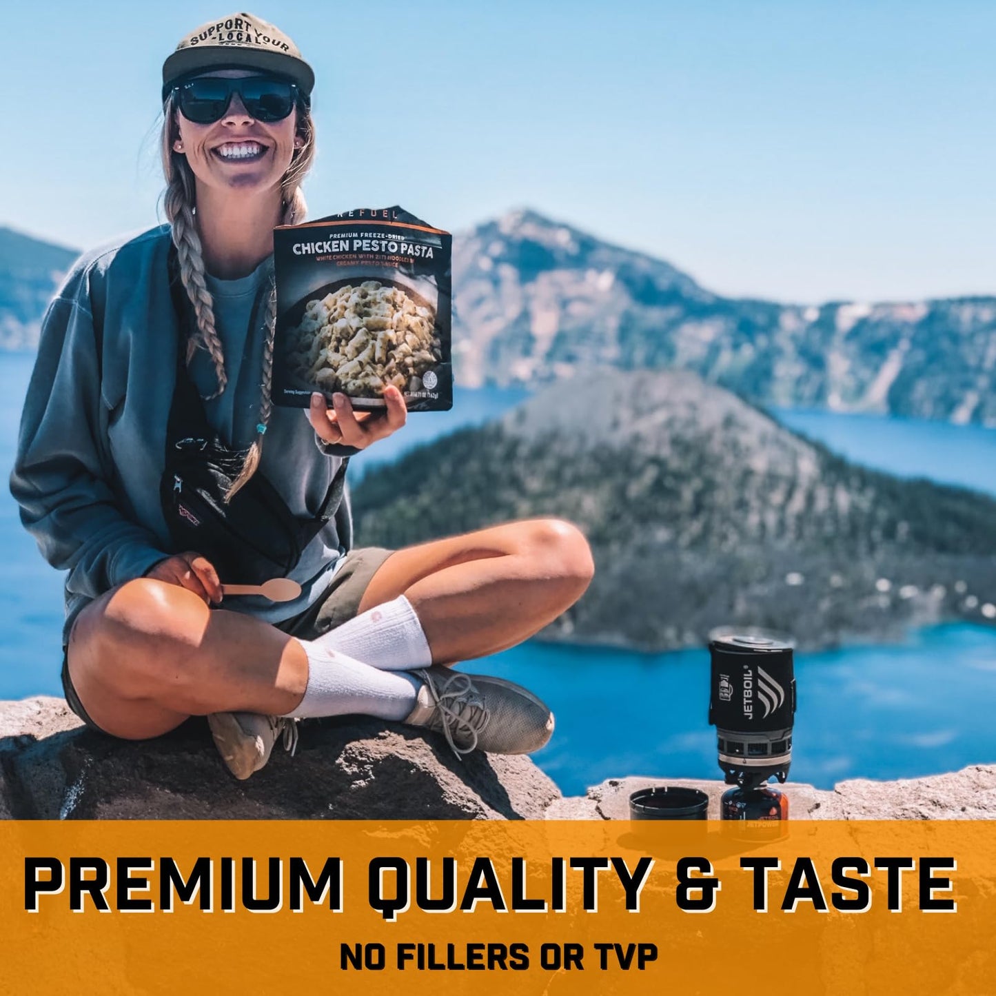 Peak Refuel Chicken Pesto Pasta| Premium Freeze Dried Camping Food | Backpacking & Hiking Mre Meals | Just Add Water | 100% Real