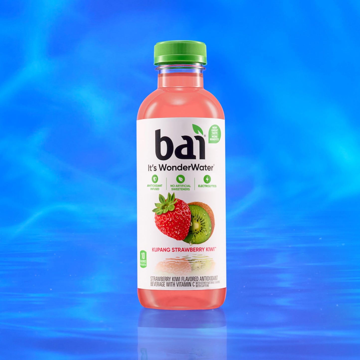 Bai Antioxidant Infused Water Beverage, Strawberry Kiwi, with Vitamin C, 18 Fl Oz, Pack of 12