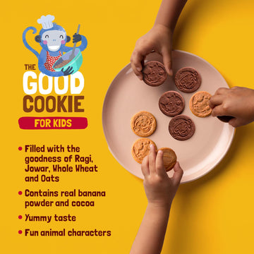 Slurrp Farm Banana Oat Cookies for Kids & Adults | Healthy Snack with Multigrains & Banana | No Refined Sugar, Maida or Palm Oil