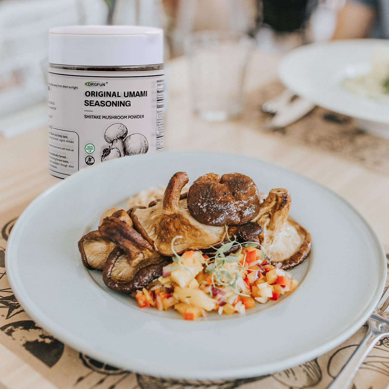 Orgfun Original Shiitake Mushrooms Powder, Natural Umami Seasoning, Mushroom Powder For Cooking, 5.3 Oz