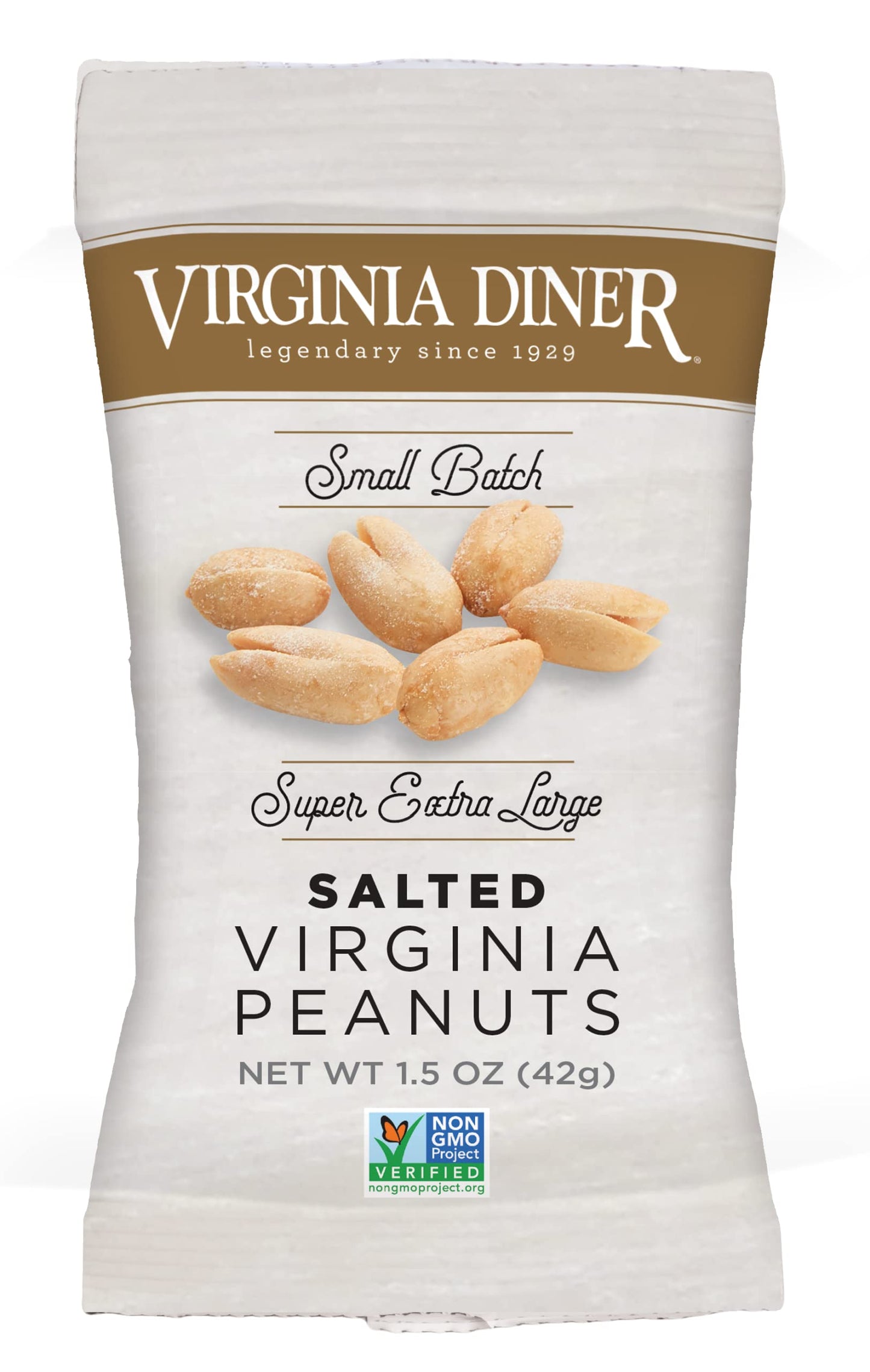 Virginia Diner Xl Blister Roasted Gourmet Virginia Peanuts - All Natural, Heart Healthy, Plant-Based Protein 1.5Oz (Pack Of 25)