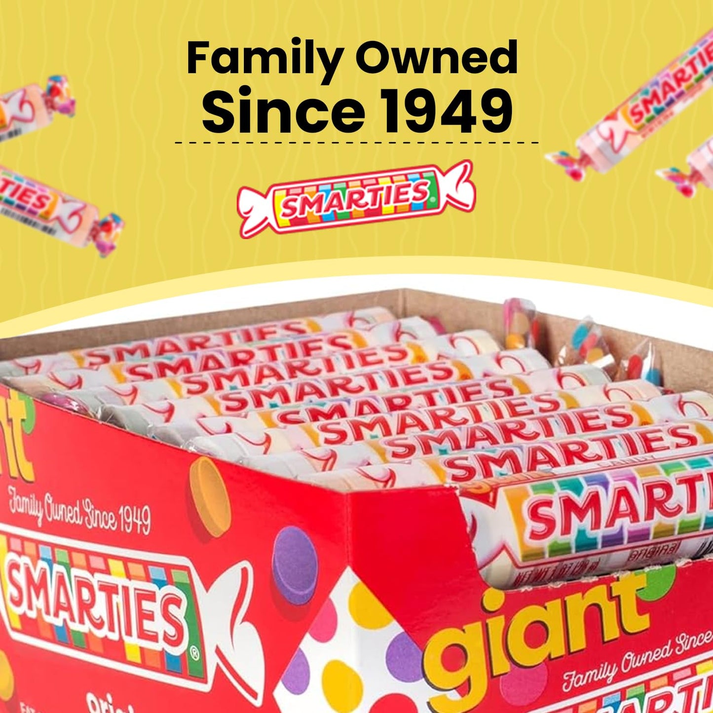 Smarties Candy Rolls, Giant 34 Ounce Counter Top Box, 36 Count, Orange