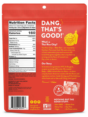 Dang Sticky Rice Chips | Sriracha Spice | 12 Pack | Vegan, Gluten Free, Non Gmo Rice Crisps, Healthy Snacks Made With Whole Food