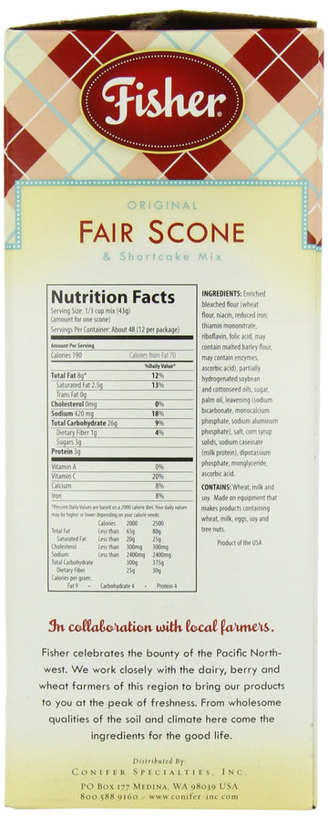 Fisher Original Fair Scone Mix, 4.5 Lb Bulk Box - Perfect for Baking Delicious Scones, 72 Ounce Pack of 1