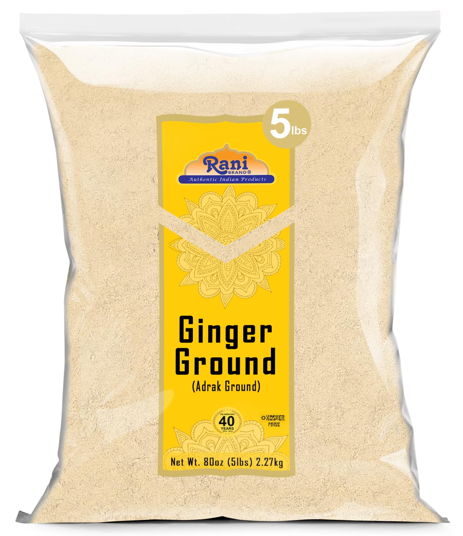 Rani Ginger (Adarak) Powder Ground, Spice 80oz (5lbs) 2.27kg Bulk ~ All Natural | Vegan | Gluten Friendly | NON-GMO | Kosher | I