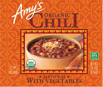 Amy'S, Chili, Gluten Free, Vegetarian, Vegetable, Organic, Medium Spice, Jalapeño Pepper, 14.7 Oz, Pack Of 6