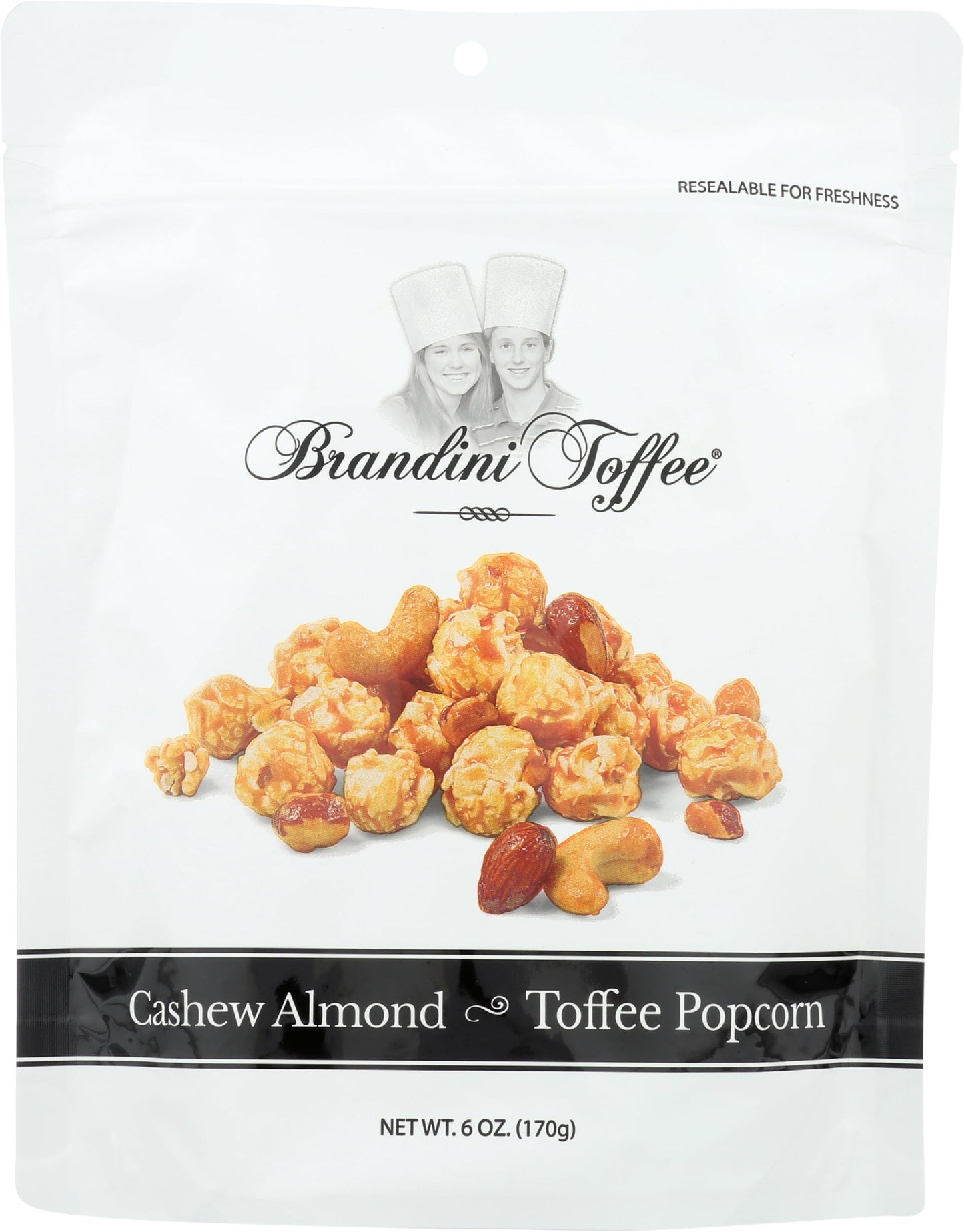 Brandini Toffee, Toffee Popcorn Cashew Almond, 6 Ounce
