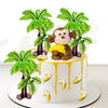 11 Pcs Monkey Cake Topper With Coconut Trees Banana Cake Decoration For Jungle Safari Animal Themed Birthday Baby Shower Party S