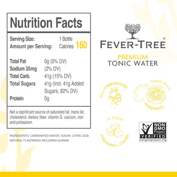 Fever-Tree Indian Tonic Water - Premium Mixer - 500 ML Bottles - Pack of 8 - Naturally Sourced Ingredients, No Artificial Sweeteners