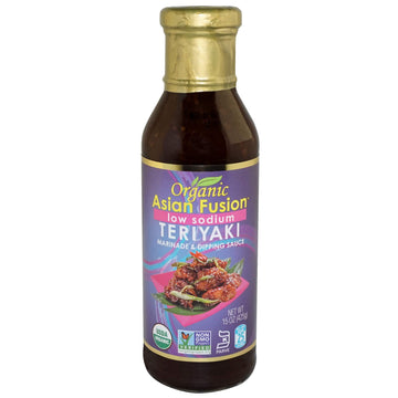 Asian Fusion Organic Low Sodium Teriyaki Sauce, USDA Organic, Non-GMO, Gluten-Free, 15 Oz.