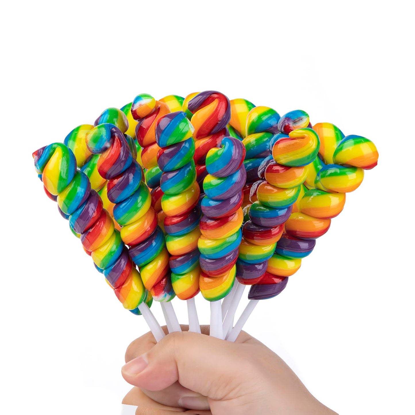 Rainbow Twist Lollipops Individually Wrapped Bulk, Twisty Lollipop, Kid'S Lollipops Candy For Birthday Party, Mixed Fruit Flavor