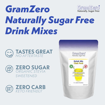 Gramzero All Natural Pineapple Zero Calorie Sugar Free Drink Mix, Great For Nutrition Club Loaded Tea, Stevia Sweetened