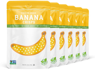 Nature'S Turn Freeze-Dried Fruit Snacks, Banana Crisps, Pack Of 6 (1.2 Oz Each)