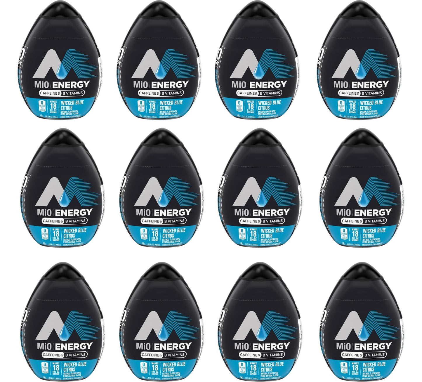 Mio Energy Liquid Water Enhancer, Wicked Blue Citrus, 1.64 Fl Oz, 12-Pack