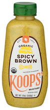 Koops' Organic Spicy Brown Mustard - Bold and Brown Mustard Sauce, Gluten-Free, Kosher, USDA Certified Organic, Made in USA, Fro