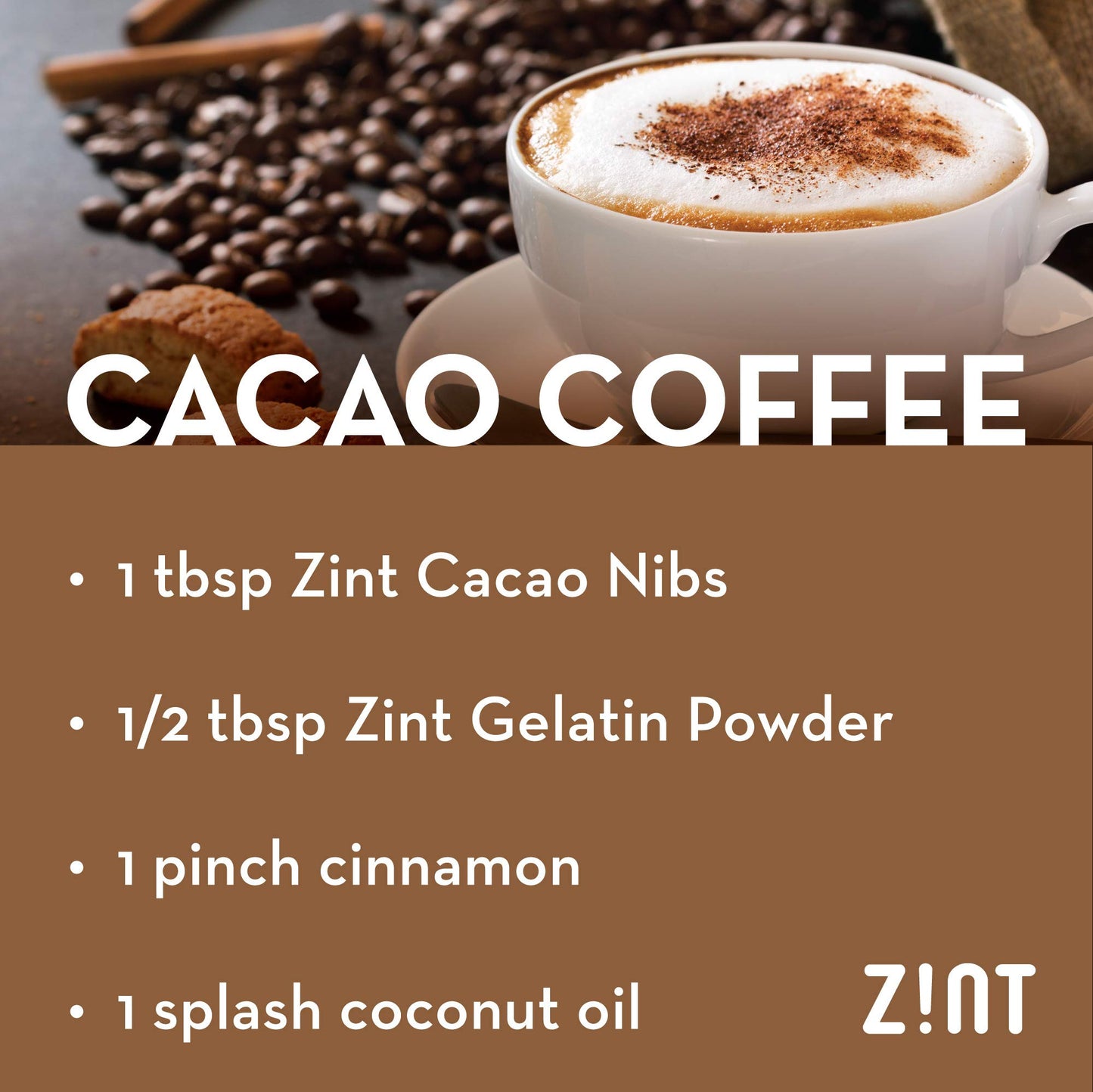 Zint Organic Cacao Nibs (16 oz): Fair Trade, Paleo-Certified, Organic, Non GMO, Anti Aging Antioxidant Superfood, Gluten Free Co
