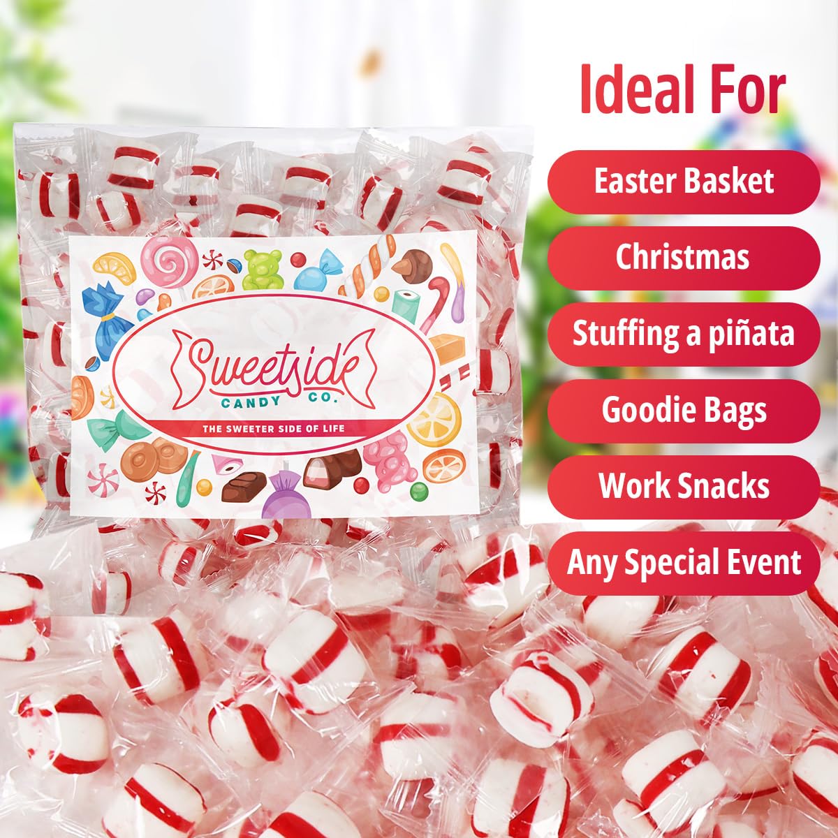 Soft Peppermint Candy Mints 5lb mints bulk individually wrapped Refreshing peppermint puffs for Fresh Breath Perfect soft mints peppermint puffs for Offices Parties and Everyday Enjoyment
