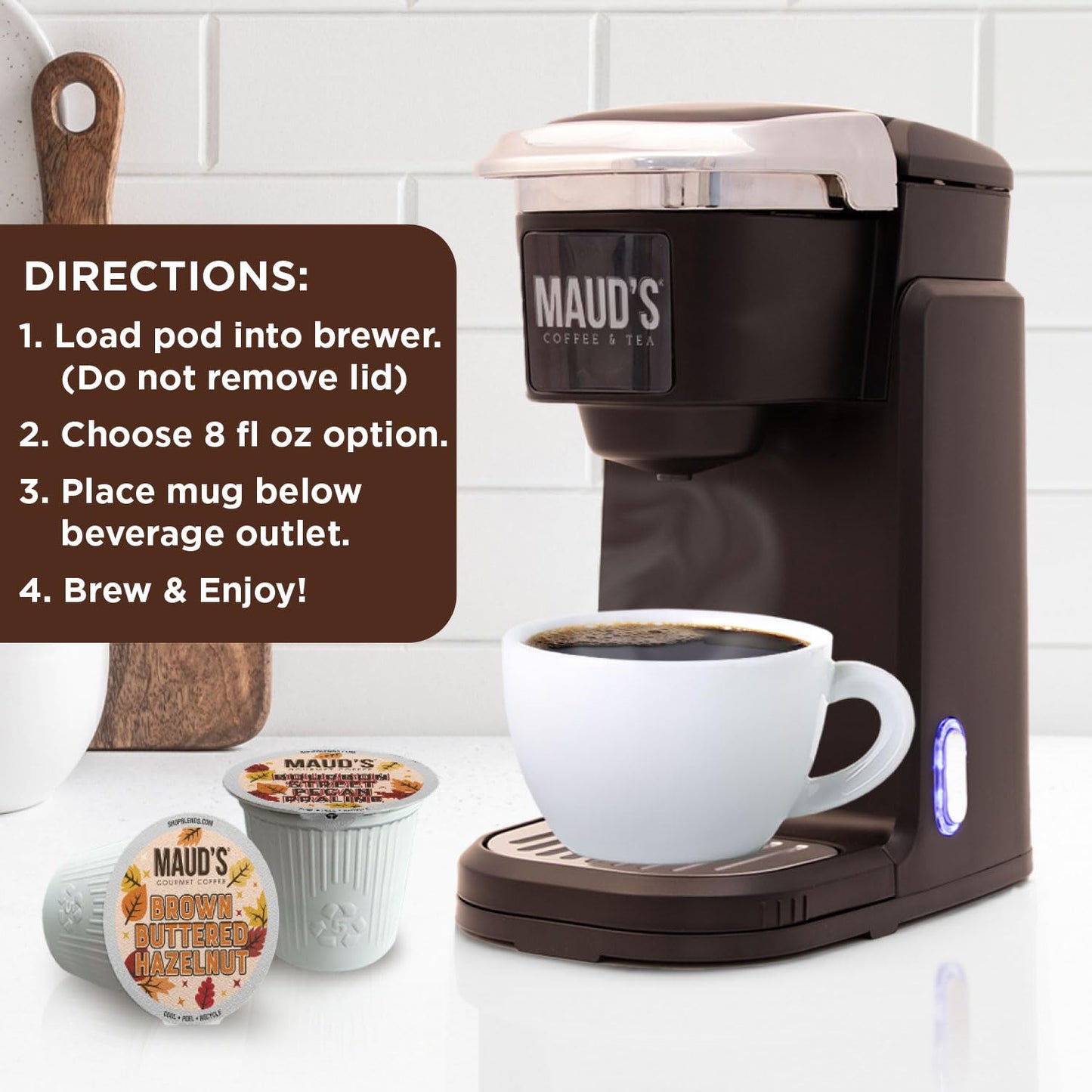 Mauds Fall Flavored Coffee Pods Variety Pack 42ct 6 Assorted Flavors Medium Roast Coffee in Recyclable Single Serve Pods - 100% Arabica Beans Compatible with Keurig K Cups Maker