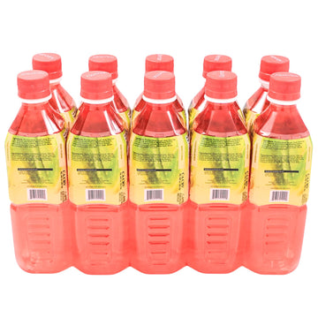 Aloevine Aloe Vera Juice Drink Watermelon Pure With Chunks Of Aloe | 16.9 Oz 10 Pack | Plant Based Vegetable Korean Drinks