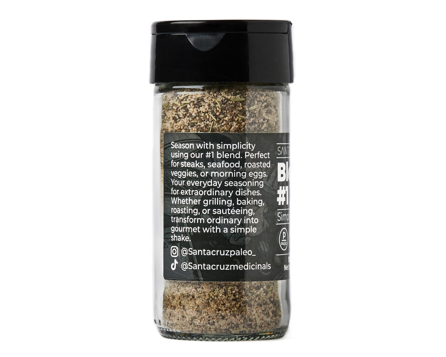 Santa Cruz Paleo Seasoning (Blend #1), Gluten Free, Keto, Sugar Free, And Paleo, Garlic, Sea Salt, Rosemary, And Black Pepper, A