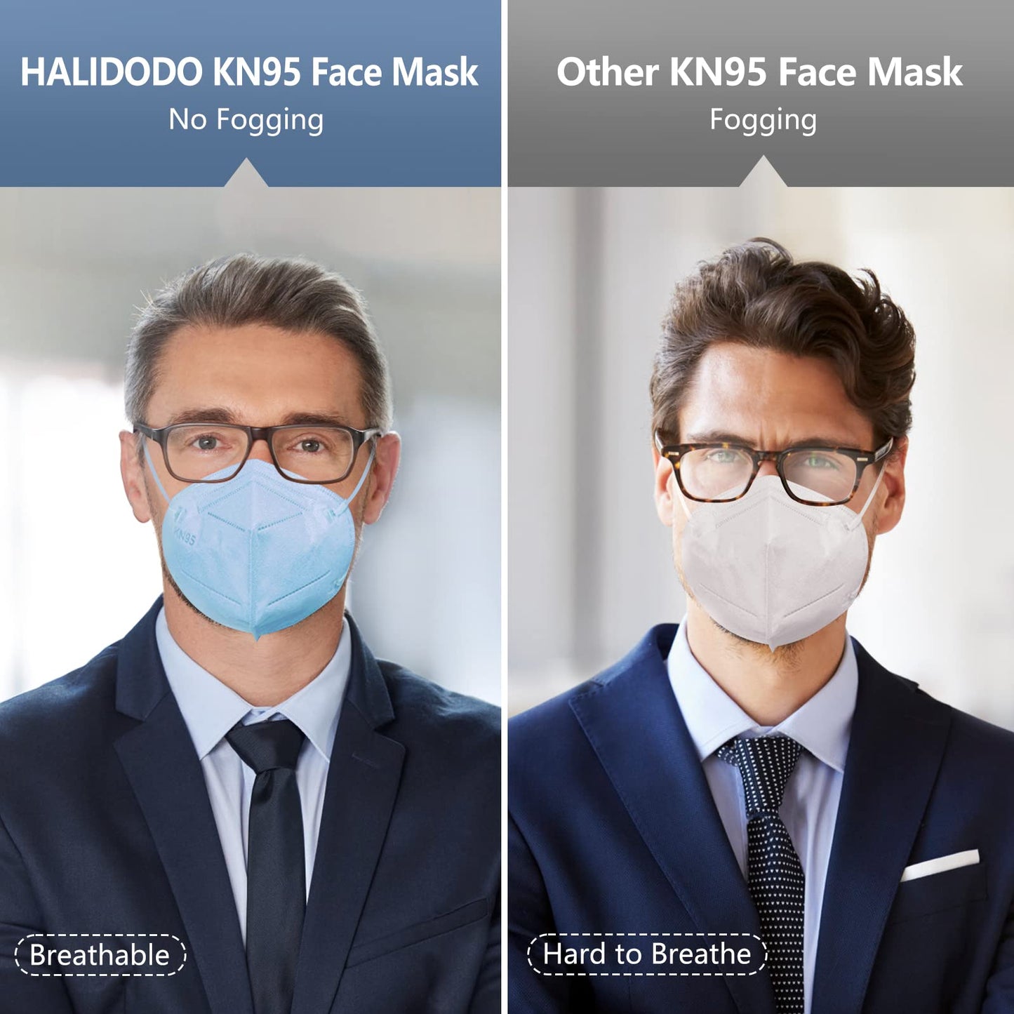 Halidodo Kn95 Face Mask, 5-Ply Breathable Comfortable Safety Mask (Grey)