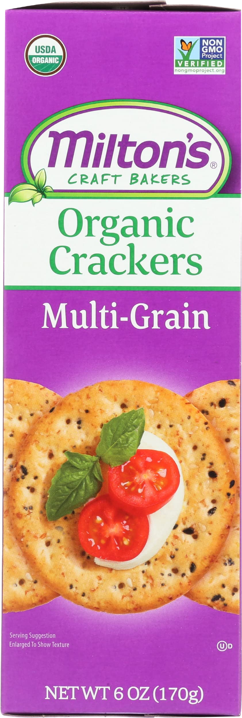 Miltons Organic Multi-Grain Crackers, USDA Certified Organic, Gluten Free & Non-GMO, 6 Oz (Pack of 8)