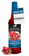 Syruvia Sugar-Free Pomegranate Syrup - 25.4 fl oz. enhanced Flavoring Syrup. 0 Calories Kosher and Gluten-Free. Ideal for Enhancing Tea Italian Sodas Beverages Desserts Ice Cream Cocktails and Mocktails.