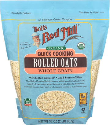 Bob'S Red Mill Organic Quick Cooking Rolled Oats (32 Ounce, Pack Of 2)