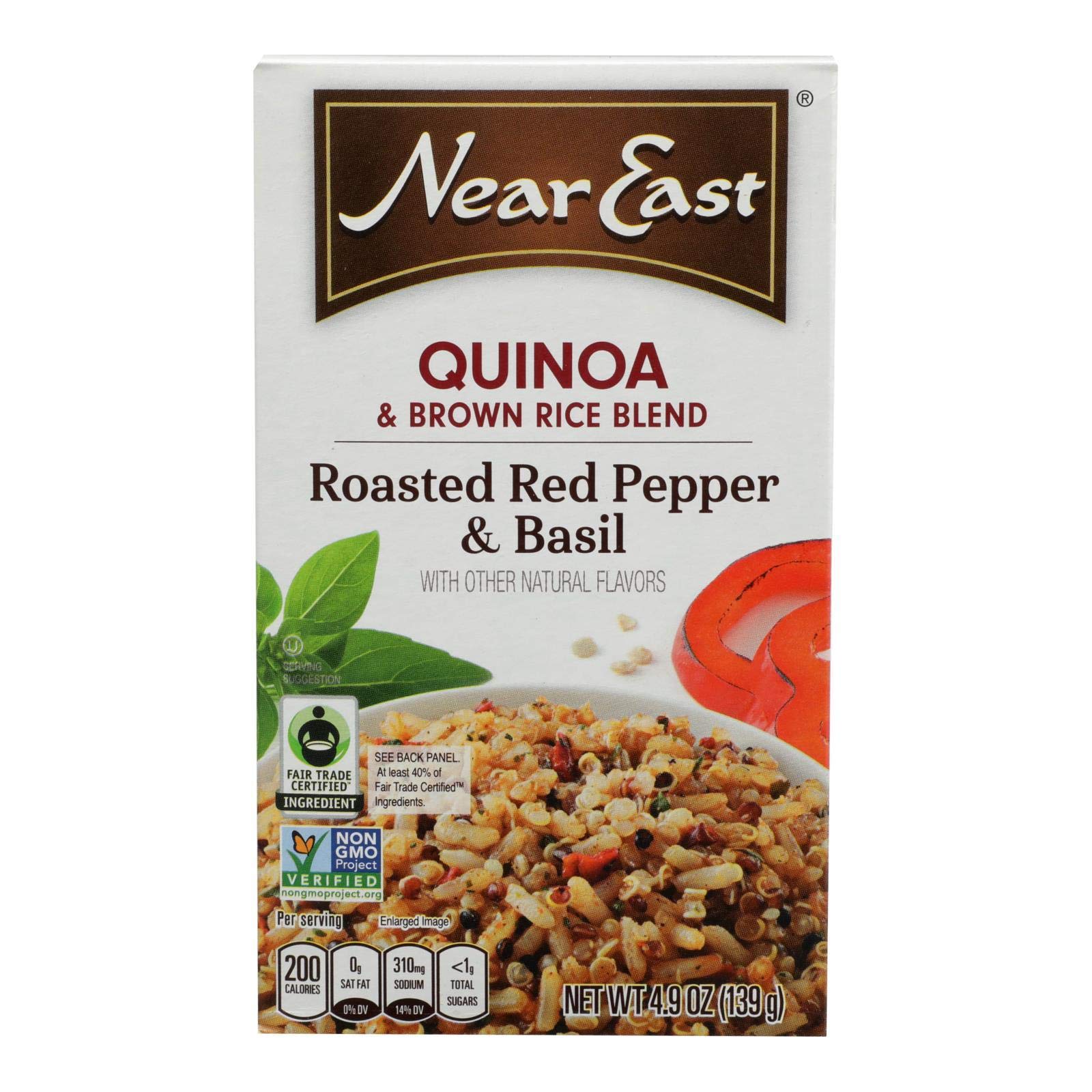 Near East Food Products Roasted Red Pepper And Basil Quinoa, 4.9 Ounce - 12 Per Case.