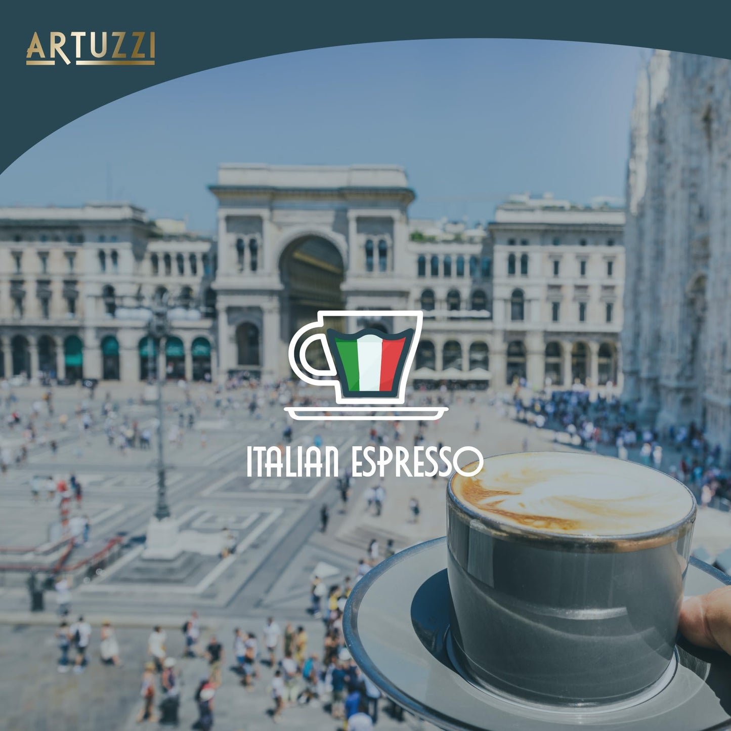 Artuzzi Espresso Roma Coffee compact pieces - 120ct Aluminum & Recyclable Pods for Nespresso Original Machines - Fine Italian Dark Roast