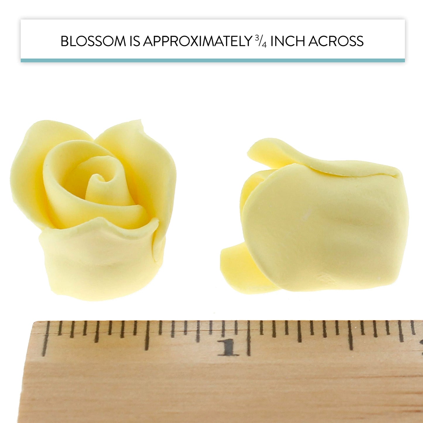 Global Sugar Art Rose Sugar Cake Flowers, Yellow, Unwired Very Small, 18 Count By Chef Alan Tetreault.