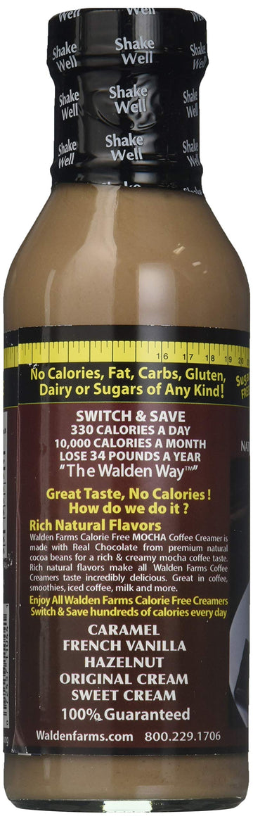 Walden Farms Calorie-Free Mocha Coffee Creamer, 12 Ounce (Pack Of 6)