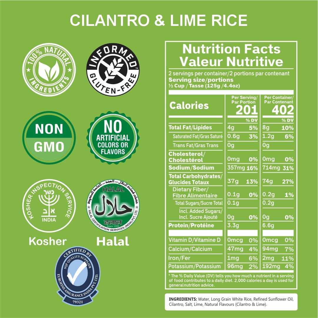 Eat Regal Gourmet Cilantro & Lime Rice, 8.8 Oz Cups, Pack Of 6, Non-Gmo