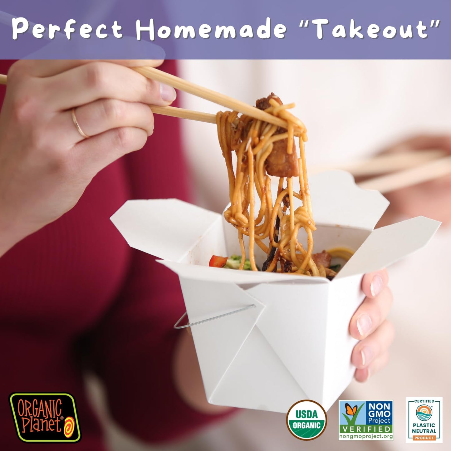 Organic Planet Whole Wheat Lo Mein Noodles, Non-Gmo, Organic, Vegan, Asian Stir-Fry Noodles, 8 Oz (3 Pack), 8 Oz (3 Pack)