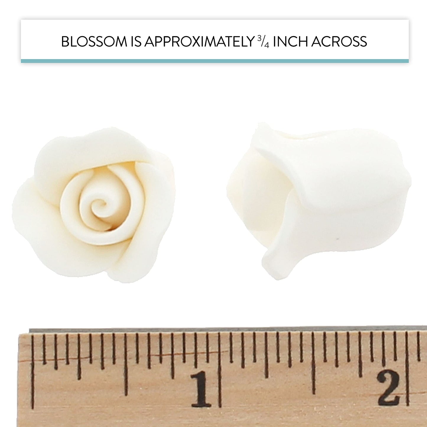Global Sugar Art Edible Rose Sugar Cake Flowers, White Unwired, Very Small, 18 Count By Chef Alan Tetreault