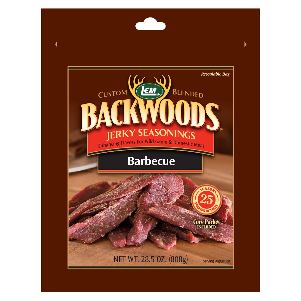 Lem Products Backwoods Bbq Jerky Seasoning Ideal For Wild Game And Domestic Meat Seasons Up To 25 Pounds Of Meat 28.5 Ounce Packet With Pre-Measured Supports Wellness Packet Included
