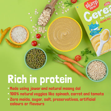 Slurrp Farm Instant Moong Dal Khichdi For Little Ones | No Sugar | No Salt | No Milk | Healthy Cereals For Kids With Real Vegeta