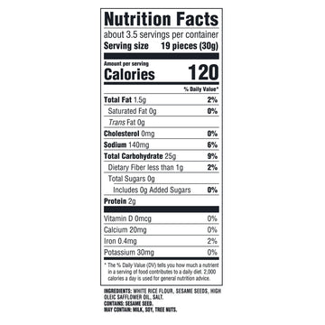 GOOD THINS Sesame Rice Snacks Gluten Free Crackers, Snack Crackers, 3.5 oz (Pack of 2)