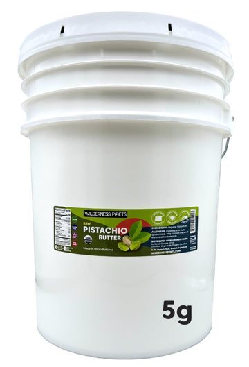 Wilderness Poets, Pistachio Butter - Organic, Raw, 100% Pistachio (640 Ounce - 40 Pound - 5 Gallon)