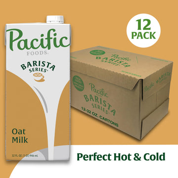 Pacific Foods Barista Series Original Oat Milk, Plant Based Milk, 32 oz Carton (Case of 12)