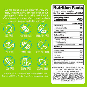 Yumearth Organic Halloween Gummy Fruits - Fruity Candy Snack Packs, Gluten Free Snacks For Kids - Allergy Friendly, Non-Gmo, No