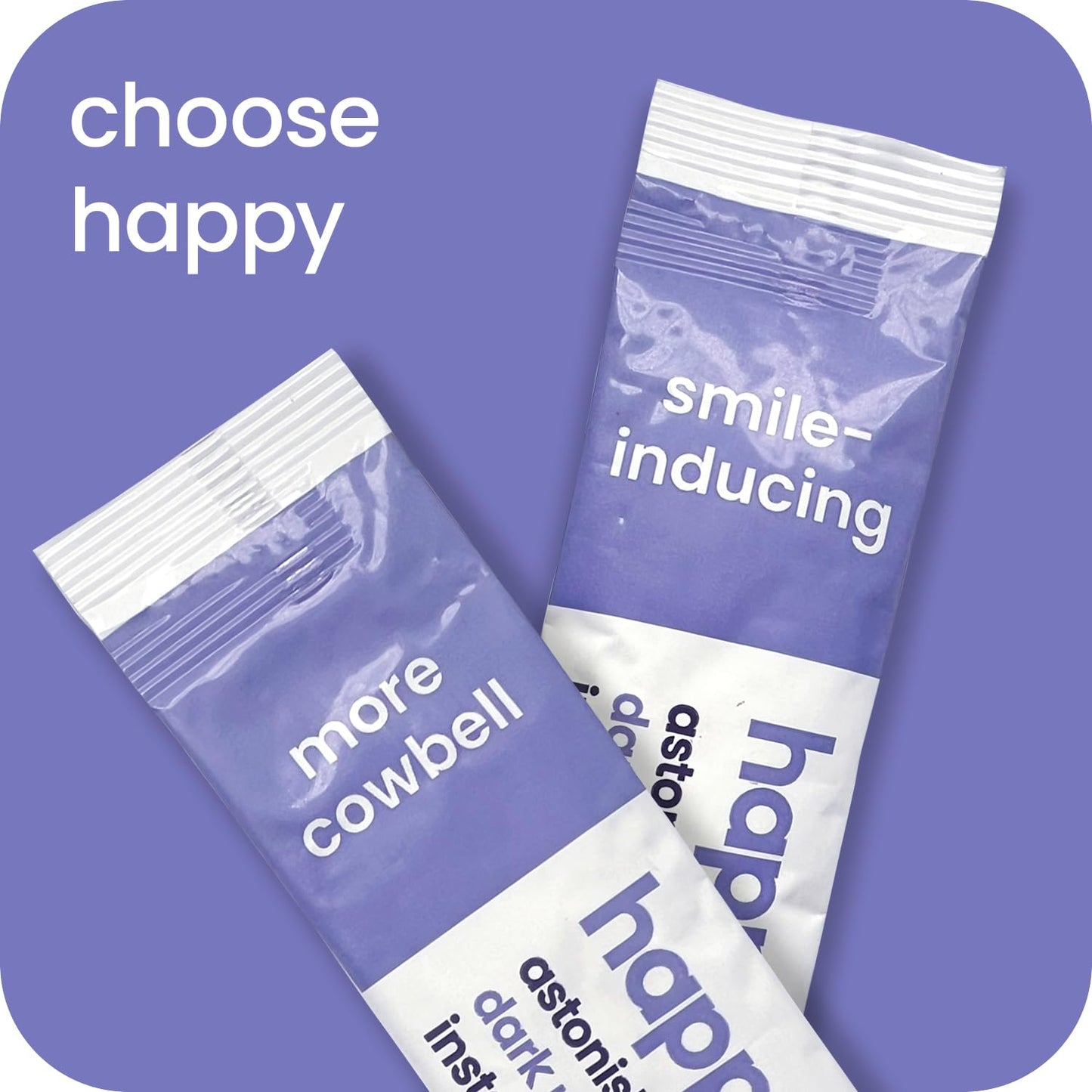 Happy Instant Coffee, Dark Roast With Notes Of Sweet Molasses And Bliss, 8 Packets, Single Serve, Use For Hot Or Iced Coffee, Su