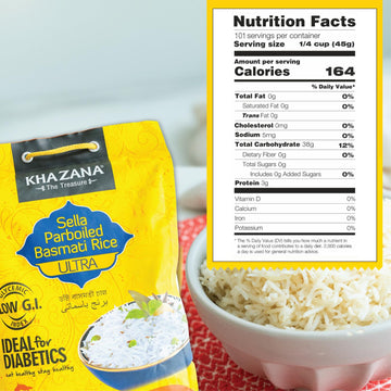 Khazana Basmati Rice - Authentic Ultra Long Grain, Non-GMO, Gluten Free, 10 lb Bag, Aromatic, White